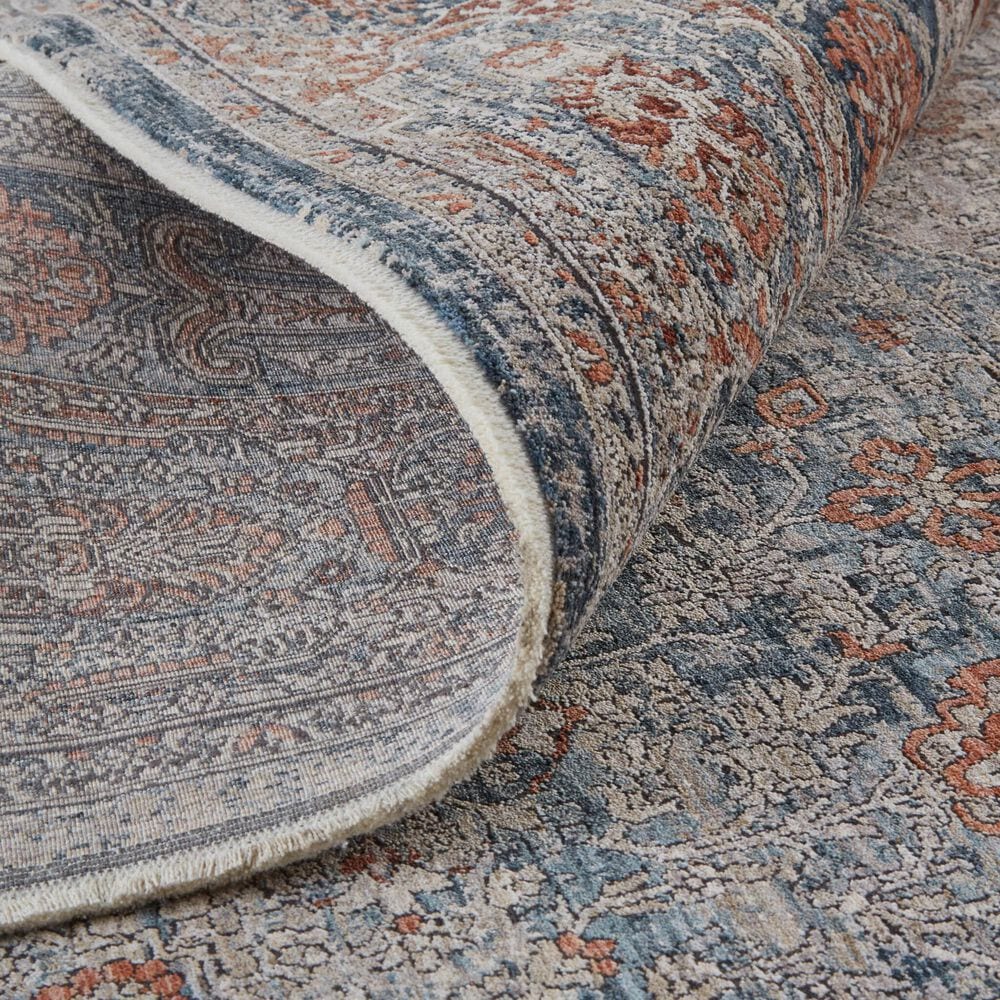 Feizy Marquette 3778F 4&#39; x 5&#39;3&quot; Rust and Blue Area Rug, , large