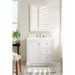 James Martin Vanities De Soto 36" Single Bathroom Vanity in Bright White with 3 cm Eternal Marfil Quartz Top and Rectangular Sink, , large