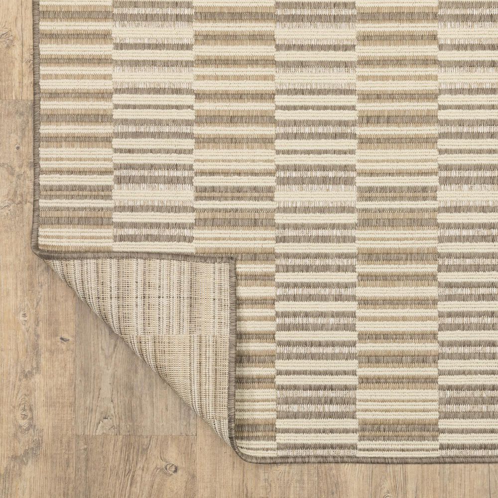 ROW by Oriental Weavers Zarina ZAR10 Beige and Ivory 6'7" x 9'2" Indoor/Outdoor Area Rug, , large