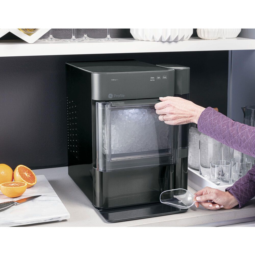 GE Profile Opal 2.0 Nugget Ice Maker in Black Stainless Steel NFM