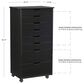 Linon Home Decor Cary 8-Drawer Rolling Cart in Black, , large