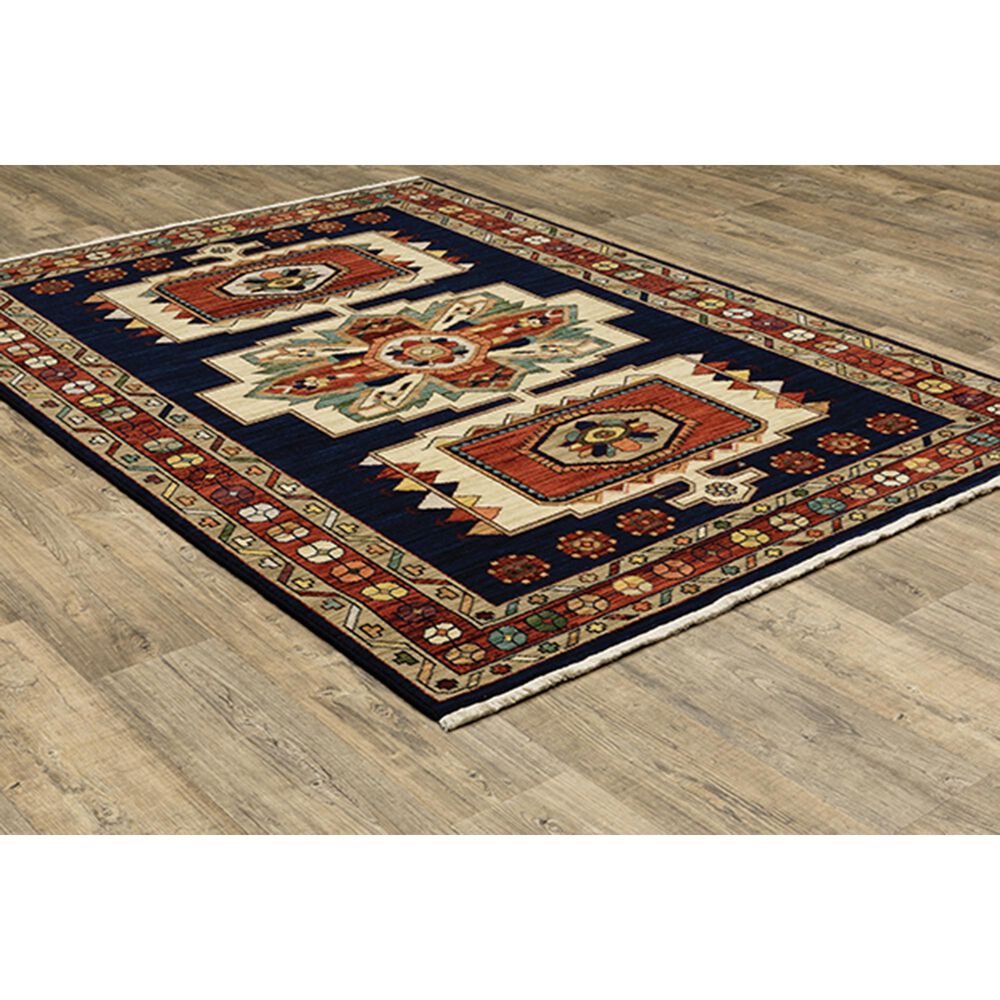 Oriental Weavers Lilihan Oriental 090B6 2&#39; x 3&#39; Blue and Red Scatter Rug, , large