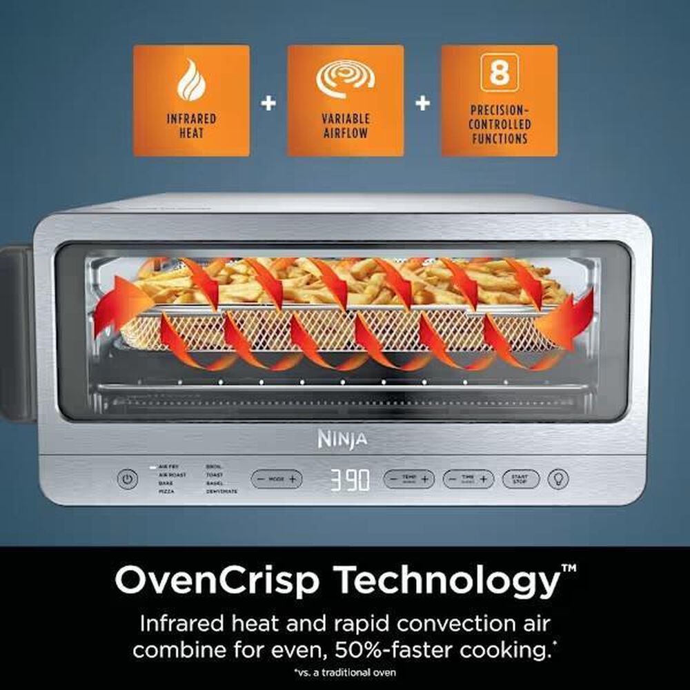 Ninja Flip Toaster Oven and Air Fryer in Stainless Steel and Black, , large