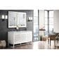 James Martin Vanities Athens 60" Double Bathroom Vanity in Glossy White with 3 cm Carrara White Marble Top and Rectangular Sinks, , large