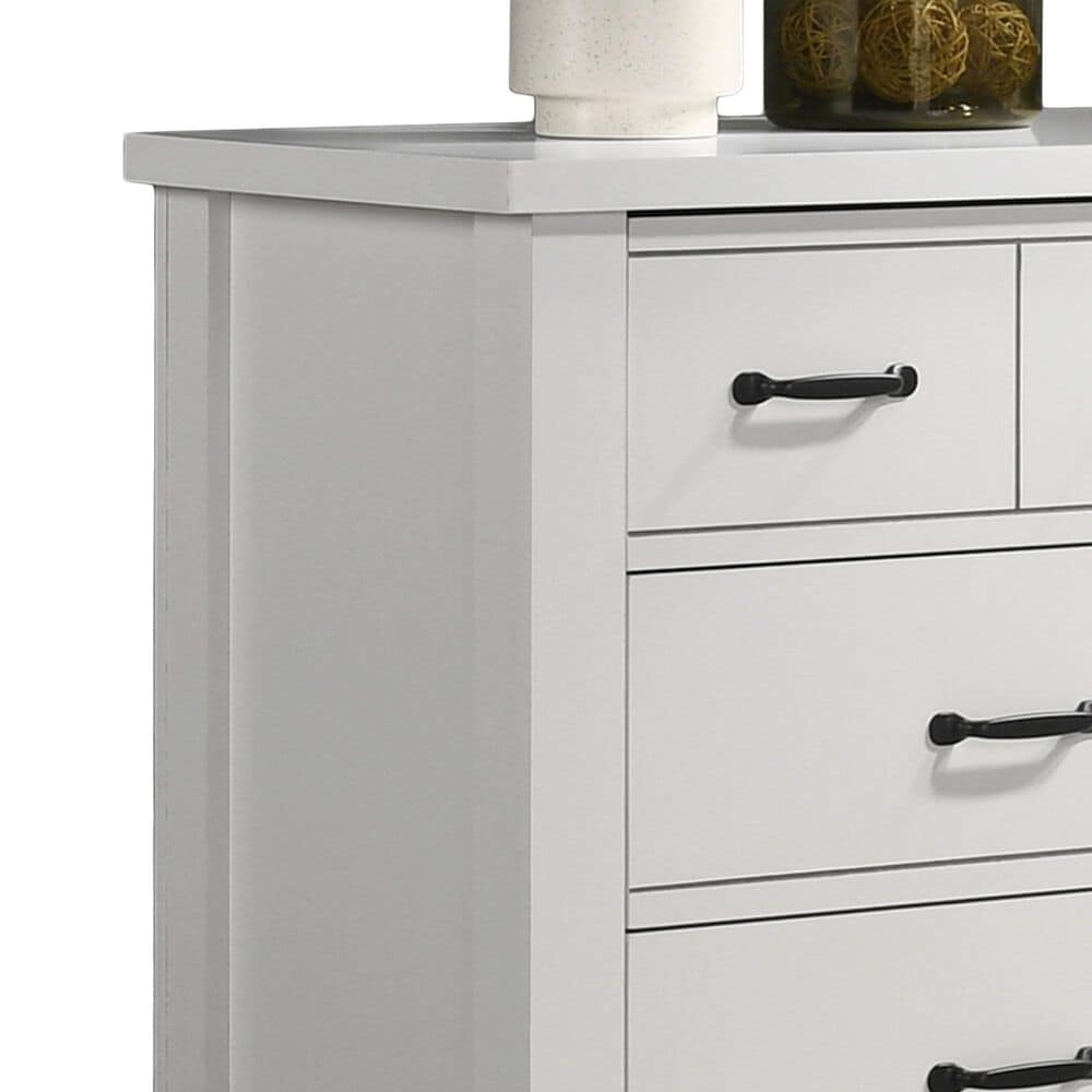 HOMLUX Cassini 6-Drawer Dresser with Black Handles in White, , large