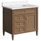 James Martin Brittany 36" Single Bathroom Vanity in Pecan with Single Hole 3 cm White Zeus Silestone Top and Rectangular Sink, , large