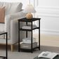 HOMLUX 3-Tier End Table with Open Shelf Storage Display in Espresso, , large
