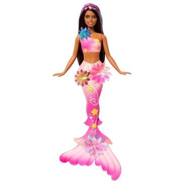 Barbie Flower Magic Mermaid Doll with Long Brown Hair in Multicolor, , large