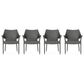Hearth and Haven Mirage Wicker Stacking Arm Chair in Grey (Set of 4), , large