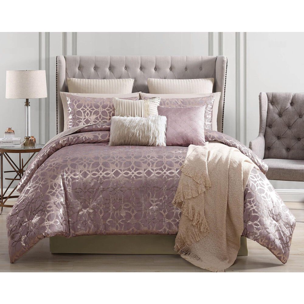 Hallmart Collectibles Sacha 10-Piece King Comforter Set in Blush and Gold, , large
