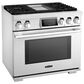 Signature Kitchen Suite 36" Gas Range with 4-Burner Griddle in Stainless Steel, , large