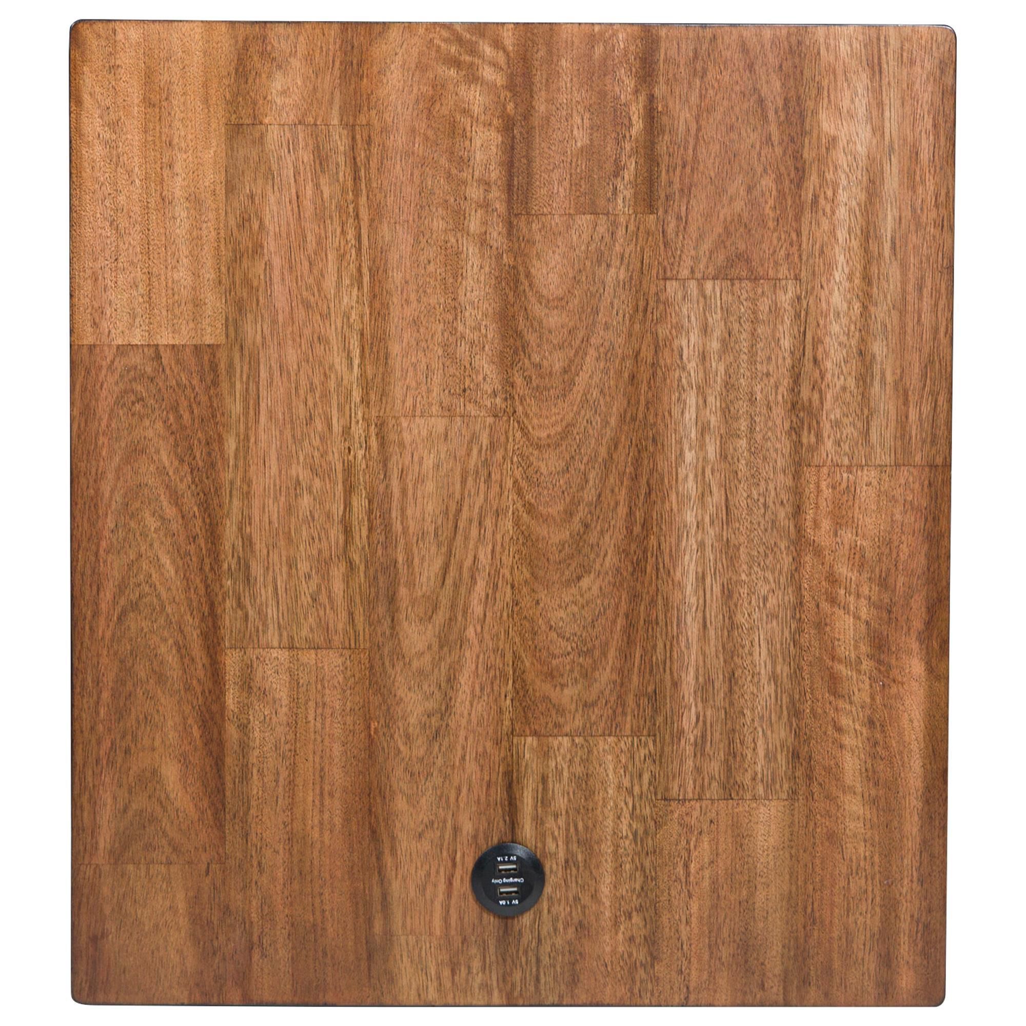 Ashley Wildenauer End Table in Warm Satin Black and Brown