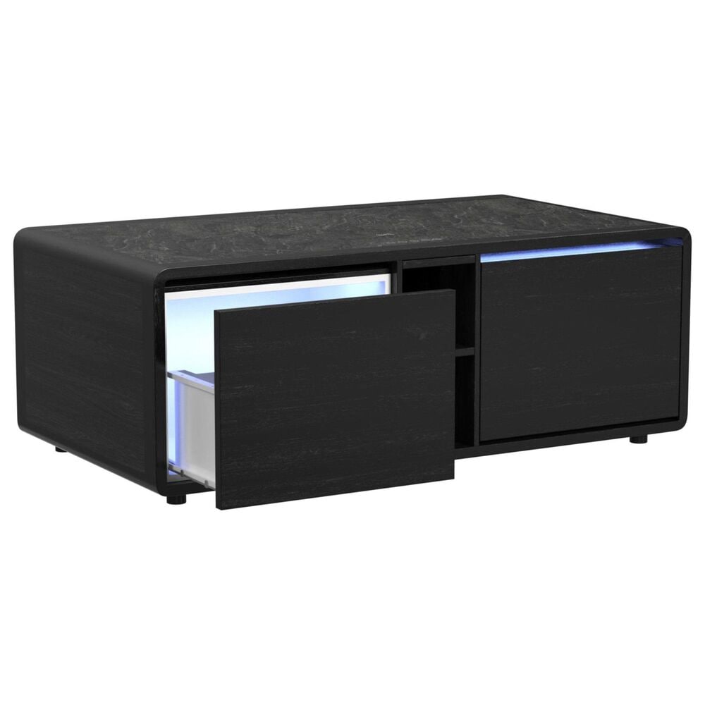 Mayberry Hill Halo Smart Coffee Table with Fridge and Speaker in Black, , large