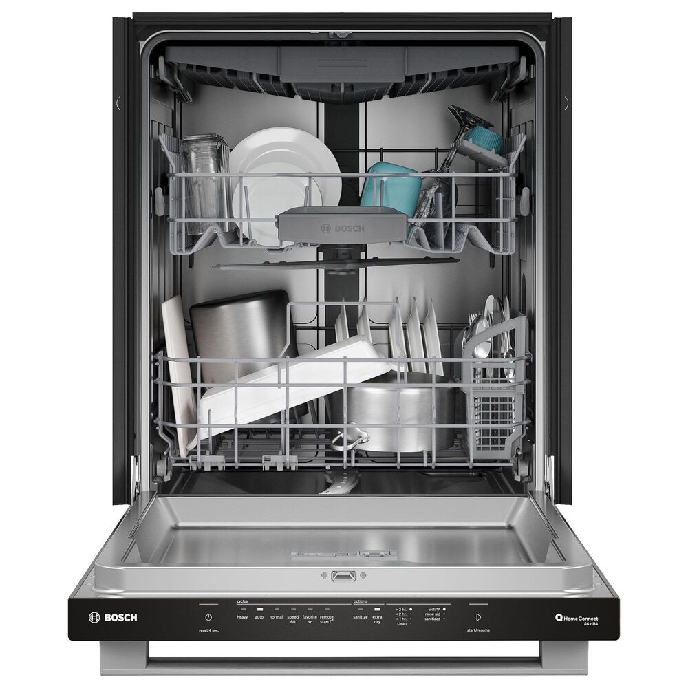 Bosch 300 Series 24&quot; Built-In Bar Handle Dishwasher with Anti-Fingerprint in Stainless Steel, , large