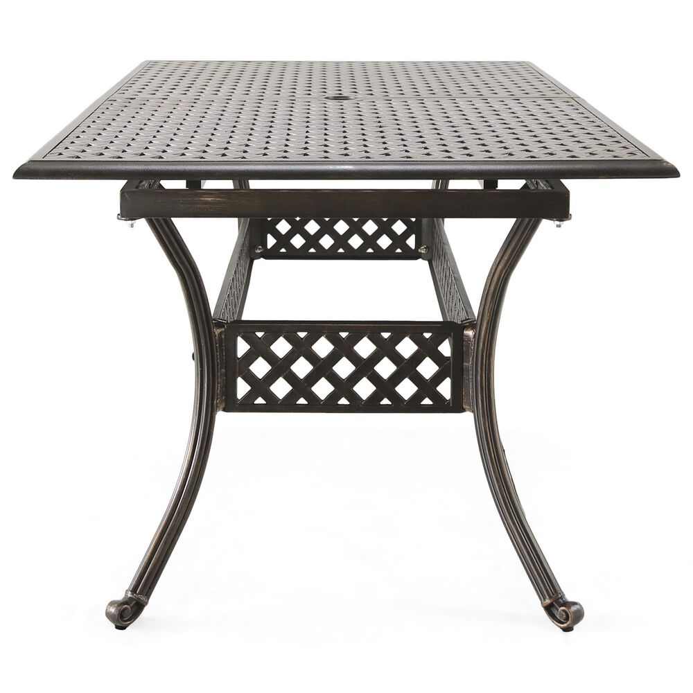 Hearth and Haven Abigail Outdoor Expandable Aluminum Dining Table in Black, , large