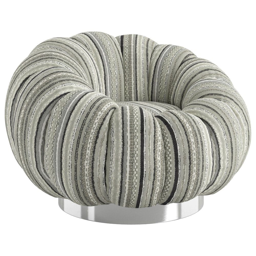 Emerald Home Furnishings Lily Pumpkin Swivel Chair in Black Stripe, , large