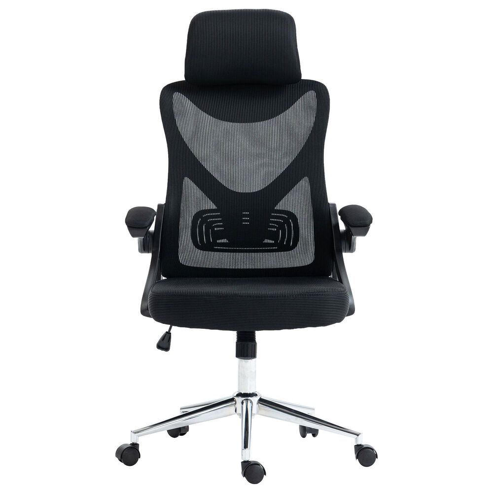 Rta Products Llc Essential Ergonomic Office Chair with Headrest and Lumbar Support in Black, , large