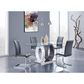 Global Furniture USA Dining Table in White, Silver, Dark Grey and Clear - Table Only, , large