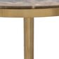 Classic Home Jordyn 18" Round Accent Table in Molten Husk and Brass, , large