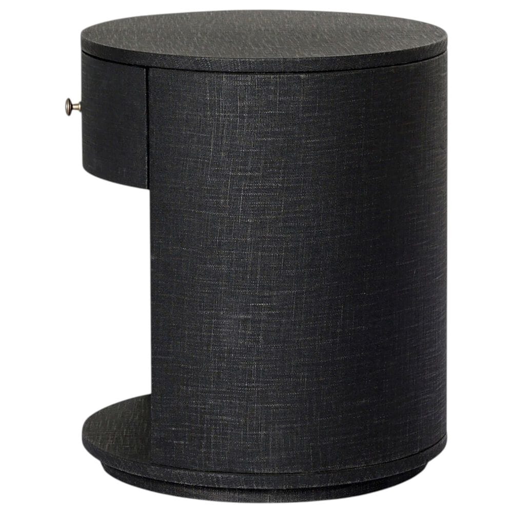 Four Hands Amelia Oval 1 Drawer Nightstand in Black, , large