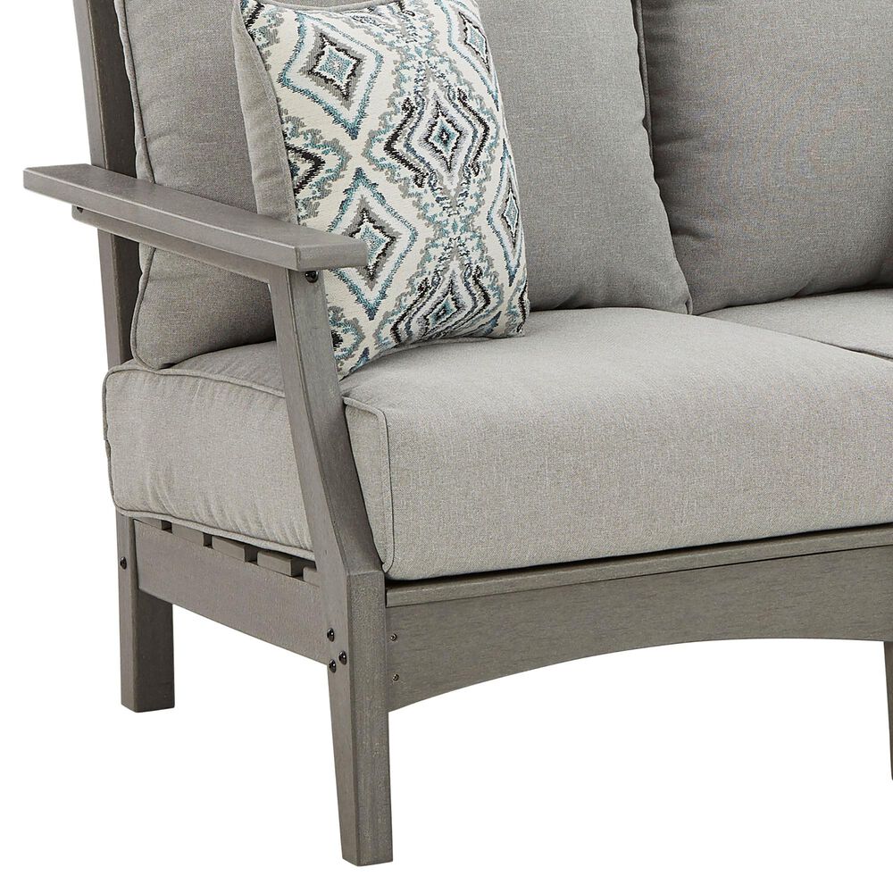 Signature Design by Ashley Visola Stationary Loveseat with Cushion in Gray, , large