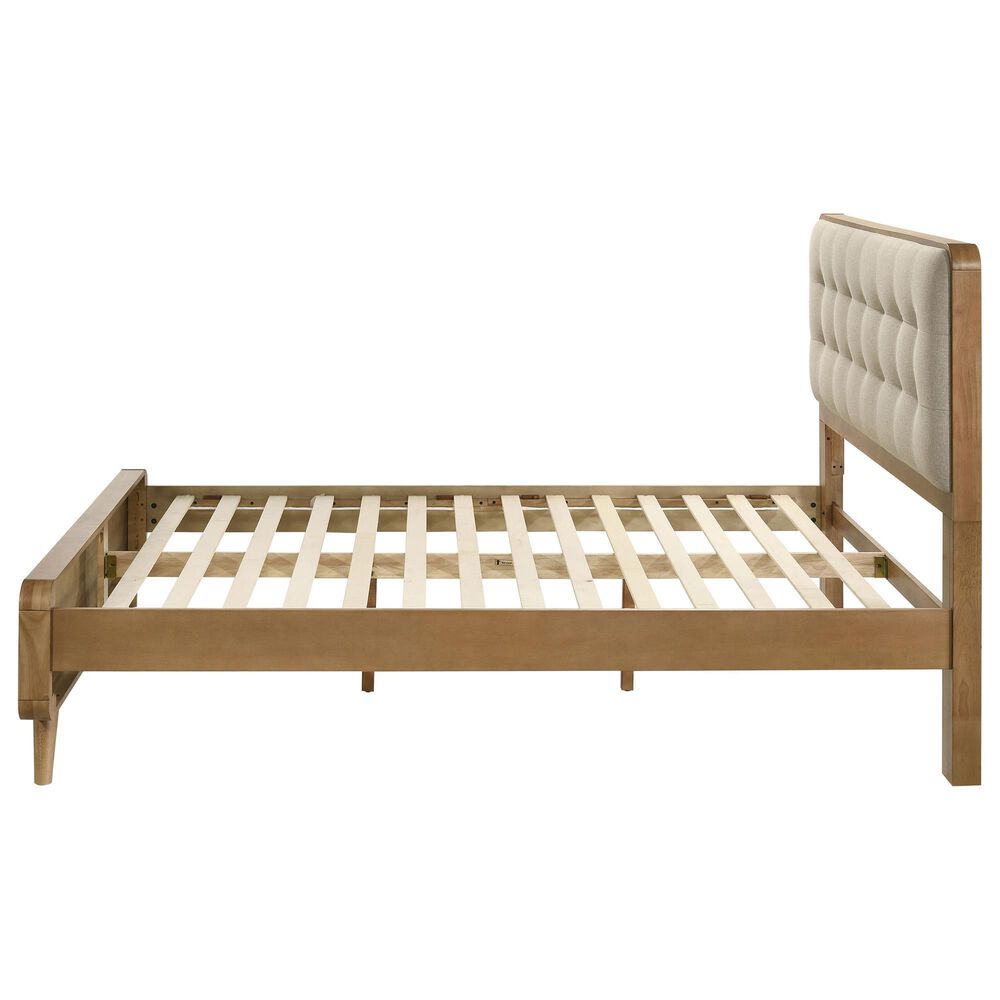 Pacific Landing Robyn California King Upholstered Platform Bed in Cool Biege and Light Ash, , large