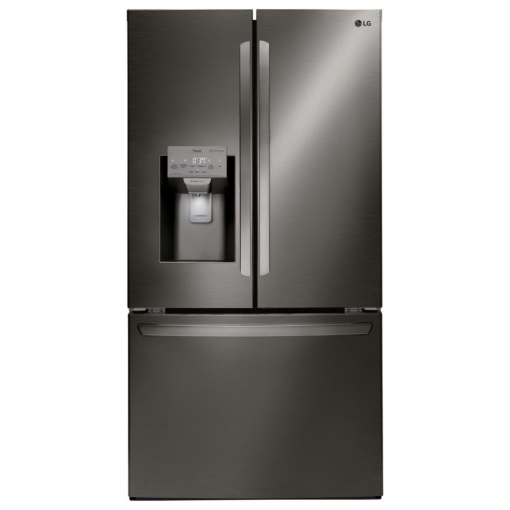 LG 26 Cu. Ft. 3-Door French Door Refrigerator with SmartThinQ in Black Stainless Steel with Dual Icemaker, , large