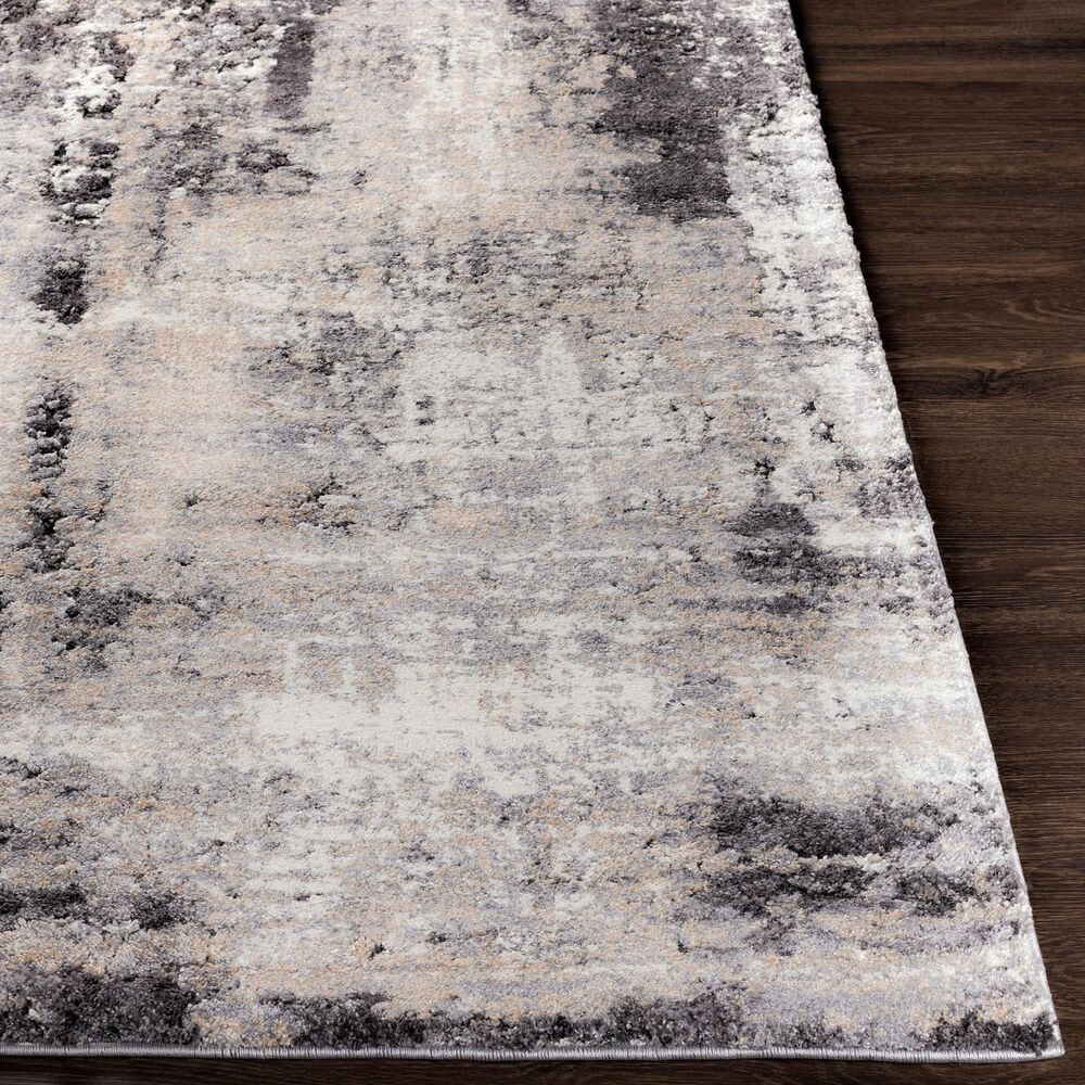 Surya Tuscany TUS-2312 2&#39; x 3&#39; Gray, Charcoal, Black and Ivory Area Rug, , large