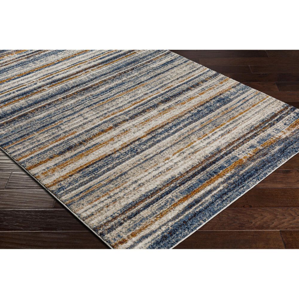 Surya Tuscany 5&#39;3&quot; x 7&#39;3&quot; Blue, Mustard and Cream Area Rug, , large