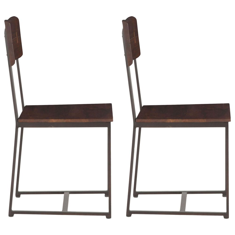 Home Trends &amp; Design Loft Dining Chair in Walnut and Antique Zinc &#40;Set of 2&#41;, , large