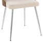 Lumisource Anabelle Side Chair with Cream Cushion in Chrome and Walnut (Set of 2), , large