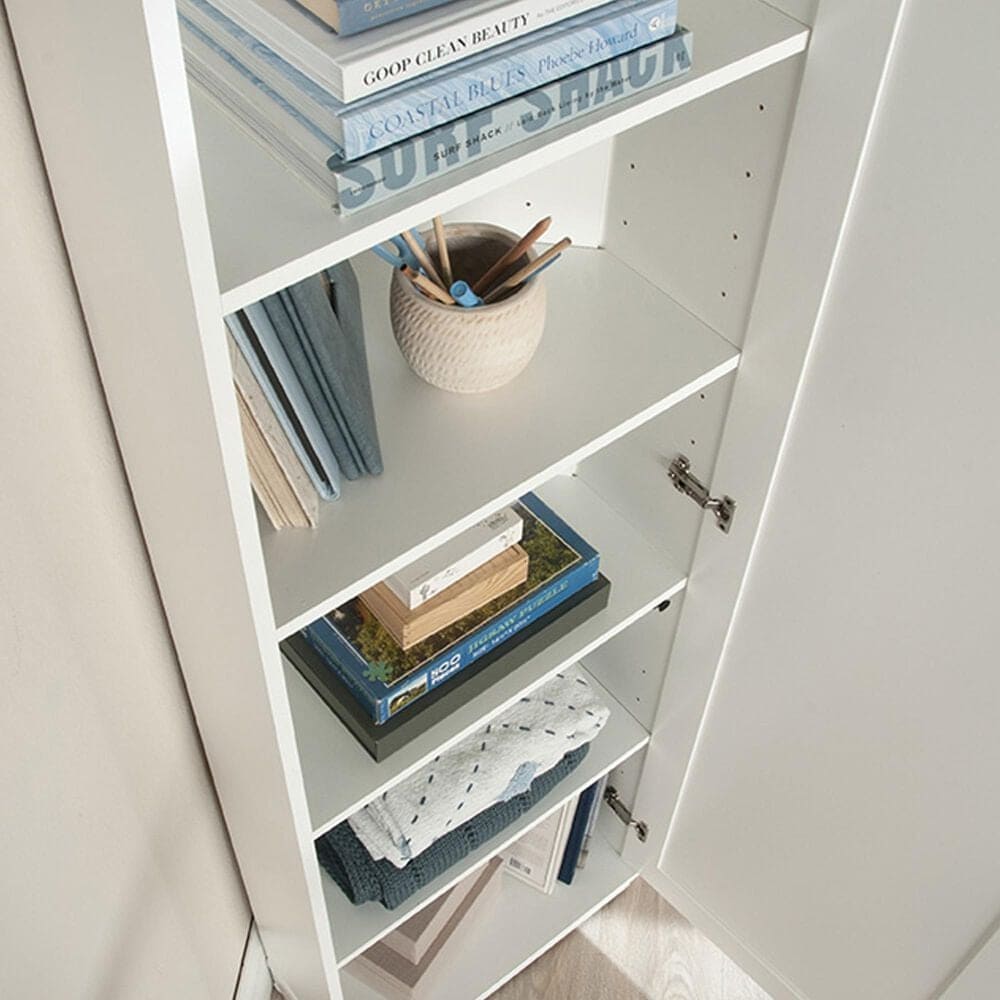 Sauder Homeplus 5-Shelf Corner Storage Cabinet in Soft White, , large