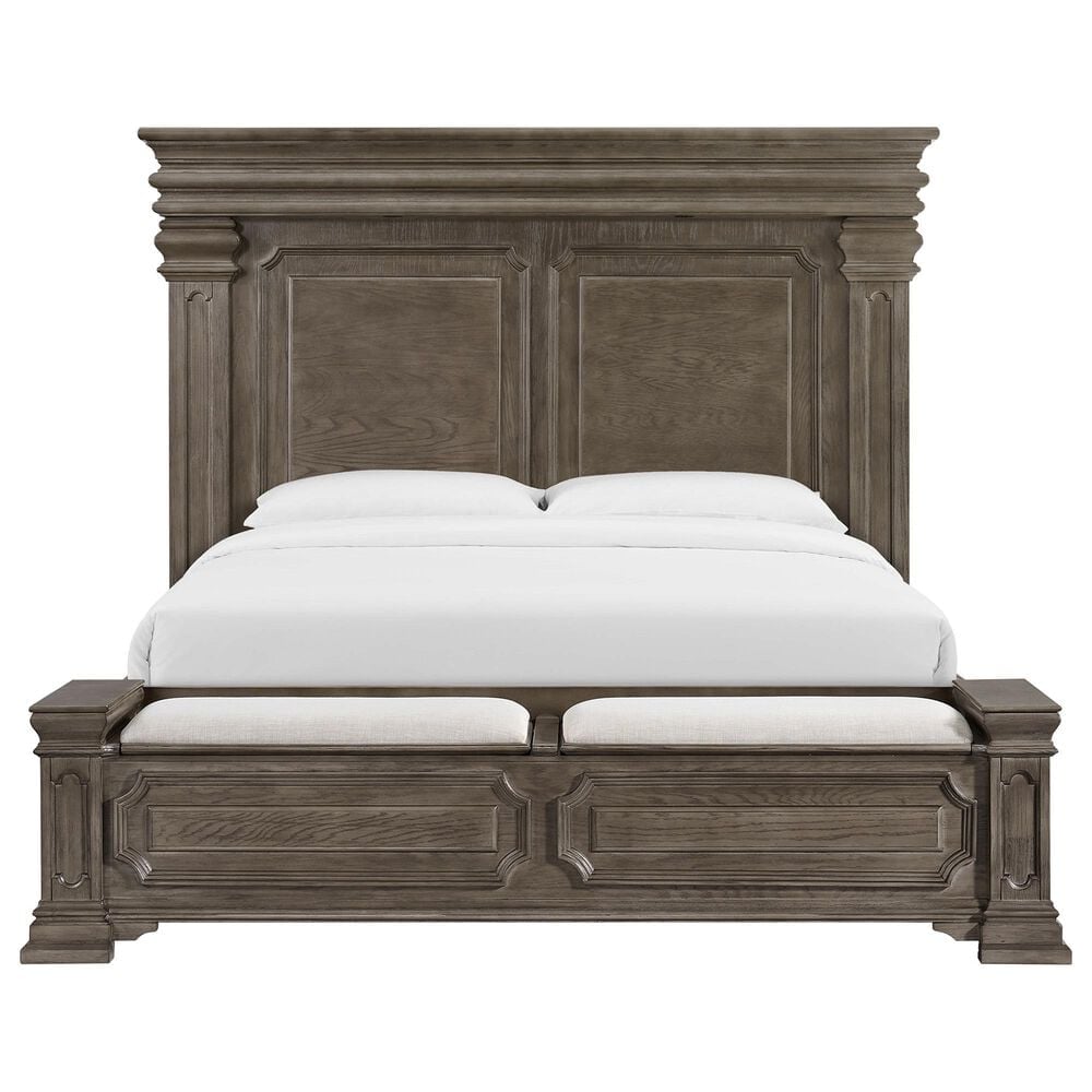 Mayberry Hill Kings Court 5 Piece King Storage Bedroom Set in Grey, , large