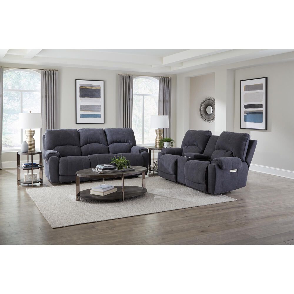HomeStretch Showtime Power Reclining Sofa with Drop Down Table in Graphite, , large