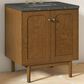James Martin Laurent 30" Single Bathroom Vanity in Honey Oak with 3 cm Parisien Bleu Silestone Top and Rectangular Sink, , large