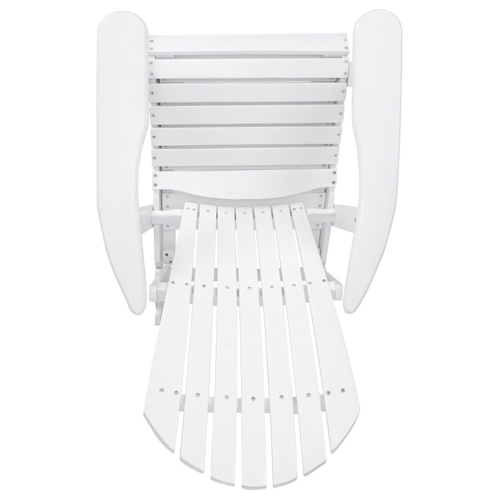Hearth and Haven Maliu Outdoor Folding Adirondack Chair with Extendable Leg in White, , large