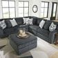 Ashley Midnight-Madness Oversized Ottoman in Gunmetal, , large