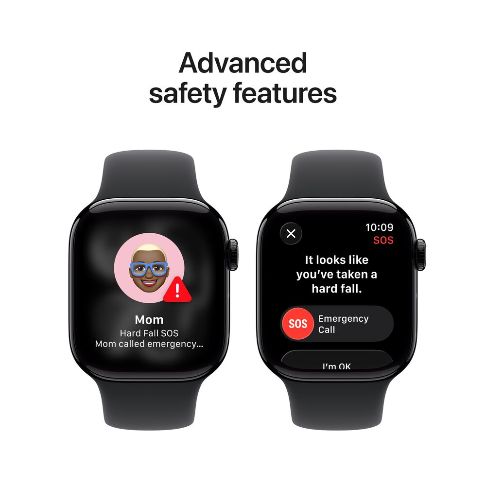 Apple Watch Series 11 &#40;GPS&#41; 42mm Jet Black Aluminum Case with Black Sport Band - M/L - Jet Black - &#40;2025&#41;&#40;Pre-Order&#41;, , large
