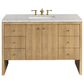 James Martin Vanities Hudson 48" Single Bathroom Vanity in Light Natural Oak with 3 cm Eternal Jasmine Pearl Quartz Top and Rectangular Sink, , large