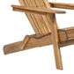 Hearth and Haven Outdoor Folding Adirondack Chair with Slatted Back and Wide Armrests in Teak, , large