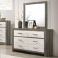 Crown Mark Rhett 6-Drawer Dresser and Mirror in Gray and White, , large