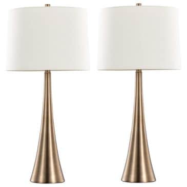 LumiSource Diana Metal Table Lamp in Matte Golden Bronze (Set of 2), , large