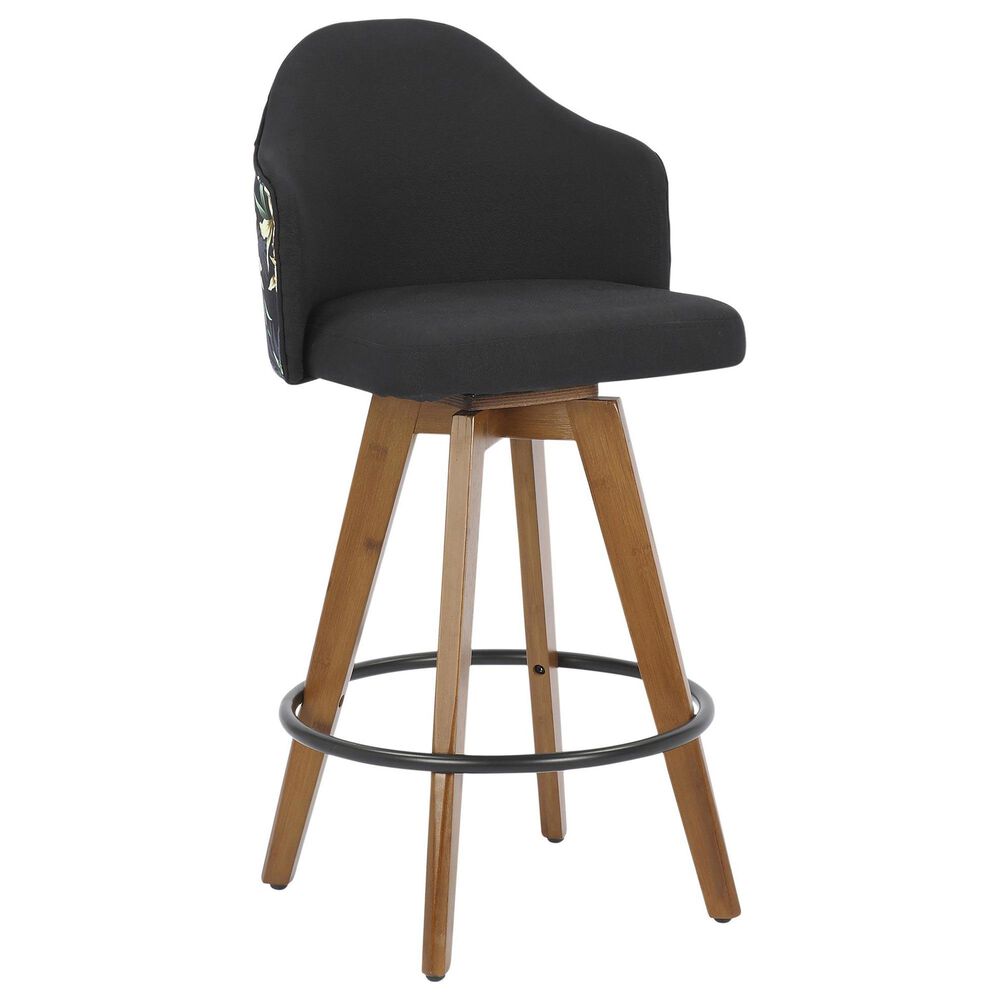 Lumisource Ahoy Counter Stool in Black/Walnut, , large