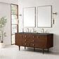 James Martin Vanities Amberly 72" Double Bathroom Vanity in Mid-Century Walnut with 3 cm Parisien Bleu Quartz Top and Rectangular Sinks, , large