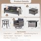 HOMLUX 7 Piece Outdoor Patio Set in Orange, , large