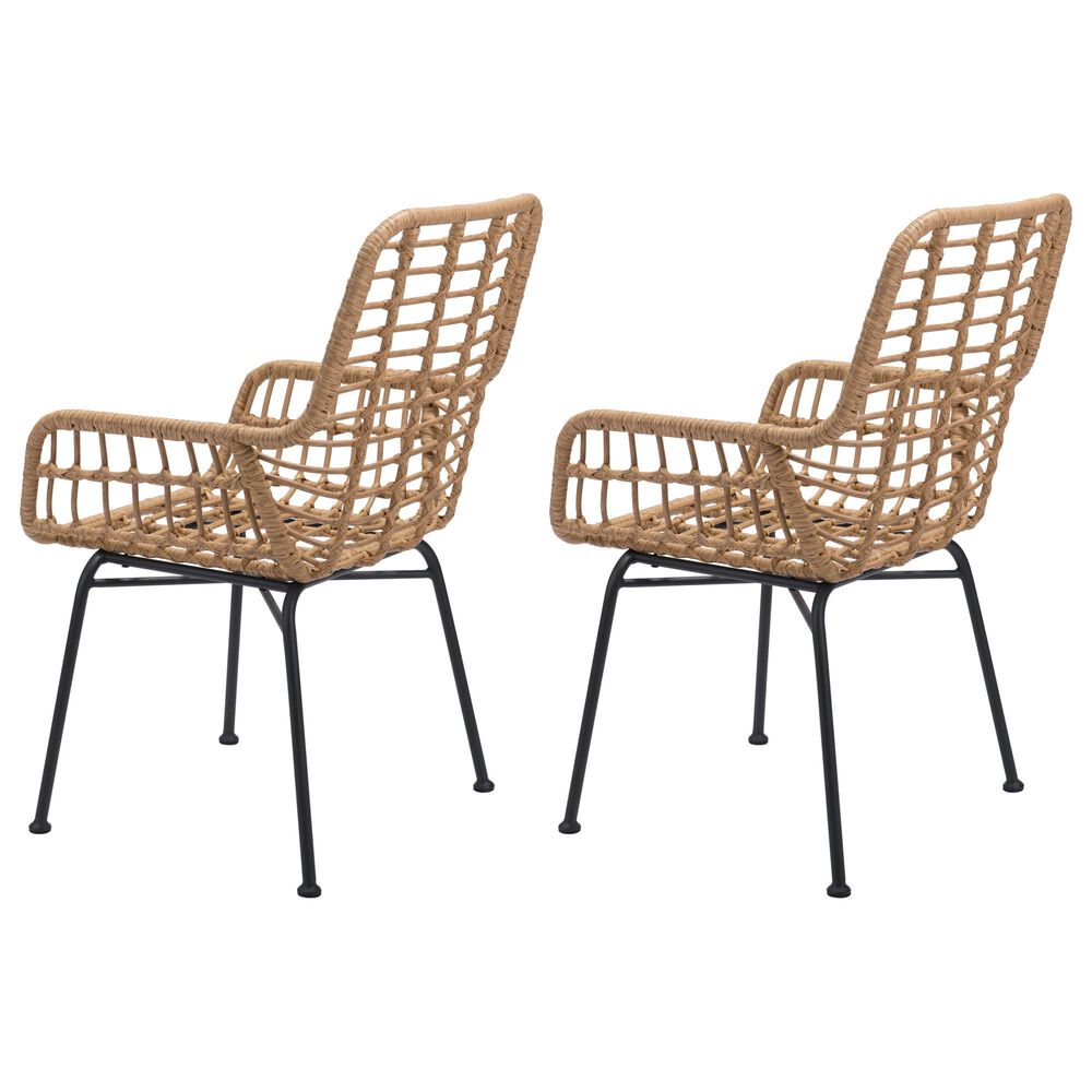 Zuo Modern Lyon Dining Chair in Natural/Black &#40;Set of 2&#41;, , large