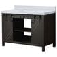 Lexora Home Marsyas 48" Single Bathroom Vanity in Brown with 2 cm White Cultured Marble Top and Rectangular Sink, , large