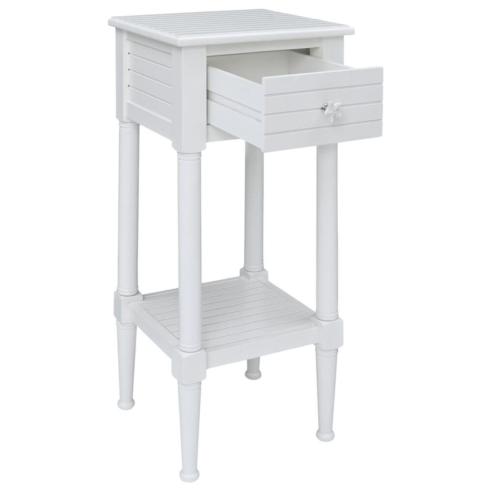 Linon Home Decor Seaboard End Table in White, , large