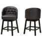 Baxton Studio Theron Swivel Counter Stool with Dark Brown Cushion in Espresso Brown (Set of 2), , large