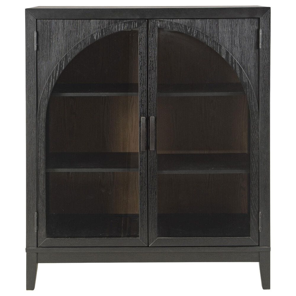 Ashley Armenleigh Bar Cabinet in Black and Natural Brown, , large
